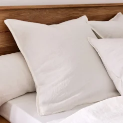 Taie D'Oreiller*alinea Lot de 2 taies d'oreiller en lin lavé - capelan 65x65cm Blanc