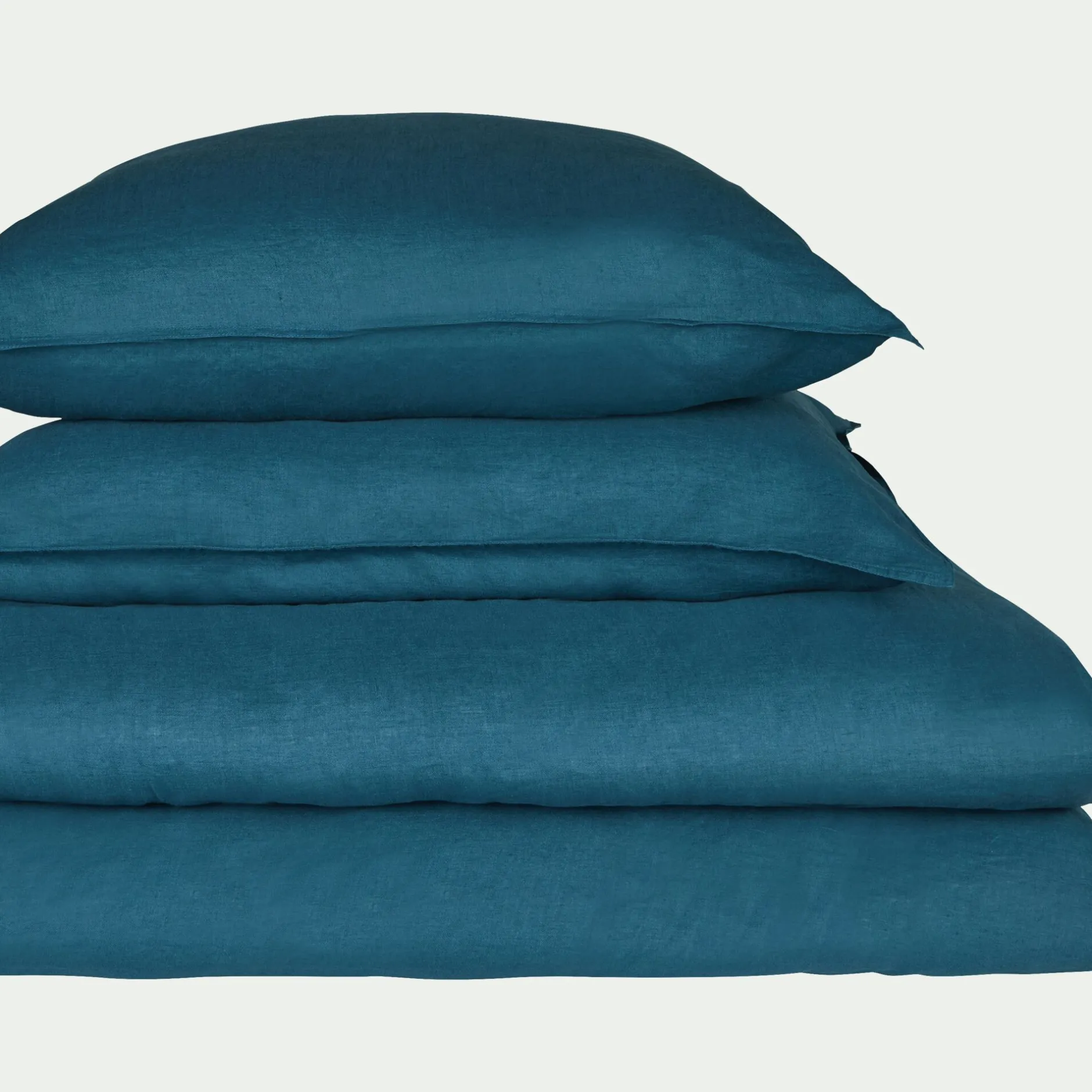 Taie D'Oreiller*alinea Lot de 2 taies d'oreiller en lin lavé 50x70cm - figuerolles Bleu