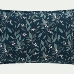 Taie D'Oreiller*alinea Lot de 2 taies d'oreiller fleurs d'oranger en percale de coton 50x70cm - Bleu