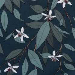 Taie D'Oreiller*alinea Lot de 2 taies d'oreiller fleurs d'oranger en percale de coton 50x70cm - Bleu