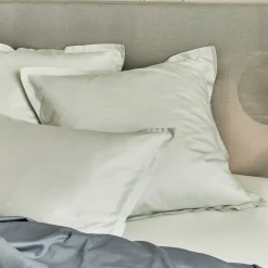 Taie D'Oreiller*alinea Lot de 2 taies d'oreillers en satin lavé de 65x65cm - opaline Vert