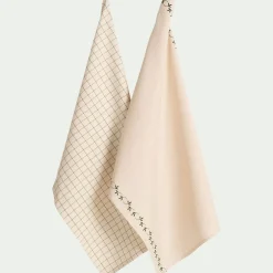 Tablier Et Torchon*alinea Lot de 2 torchons en coton à motifs 50x70cm - mousse Vert