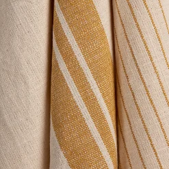 Tablier Et Torchon*alinea Lot de 3 torchons rayés en coton - beige et 50x70cm Jaune