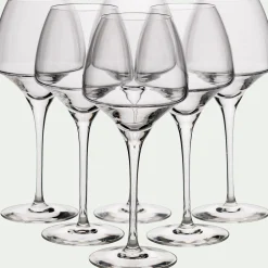 Verre À Pied|Verre À Vin*alinea Lot de 6 verres à pied en cristallin 40cl - Transparent