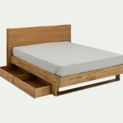 Tiroir Et Bout De Lit*alinea Lot de deux tiroirs de rangement en bois pour lit CORCOVADO - Bois clair