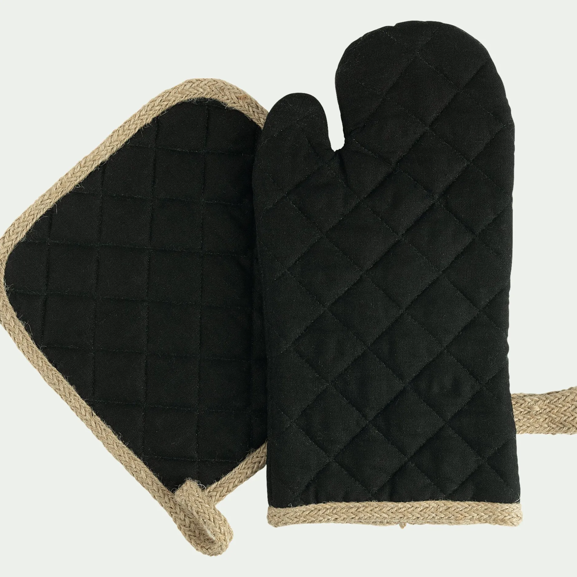 Tablier Et Torchon*alinea Lot de manique et gant de cuisine - Noir