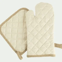 Tablier Et Torchon*alinea Lot de manique et gant de cuisine - Beige