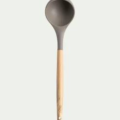 Ustensile De Cuisine|Couvert De Service*alinea Louche en bois et silicone - brun terre ombre