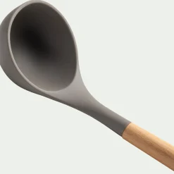 Ustensile De Cuisine|Couvert De Service*alinea Louche en bois et silicone - brun terre ombre