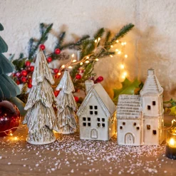 Décoration De La Table De Noël|Objet Décoratif De Noël*alinea Maisonnette à poser en céramique - Beige