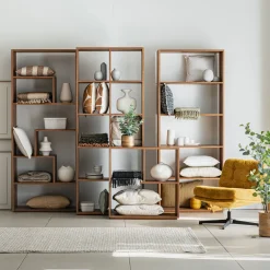 Rangement À Composer|Bibliothèque Et Étagère*alinea Meuble bas à 3 cases en chêne massif - bois clair Bois foncé