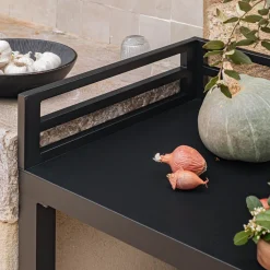 Meuble Cuisine Exterieur*alinea Meuble d'angle de cuisine extérieure en métal - Noir