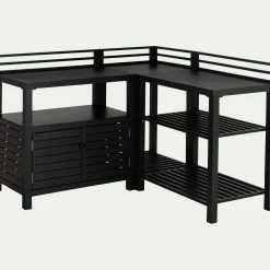 Meuble Cuisine Exterieur*alinea Meuble d'angle de cuisine extérieure en métal - Noir