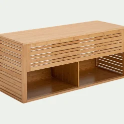 Meuble Sous Vasque*alinea Meuble double sous vasque murale en bambou - L120cm Bois clair