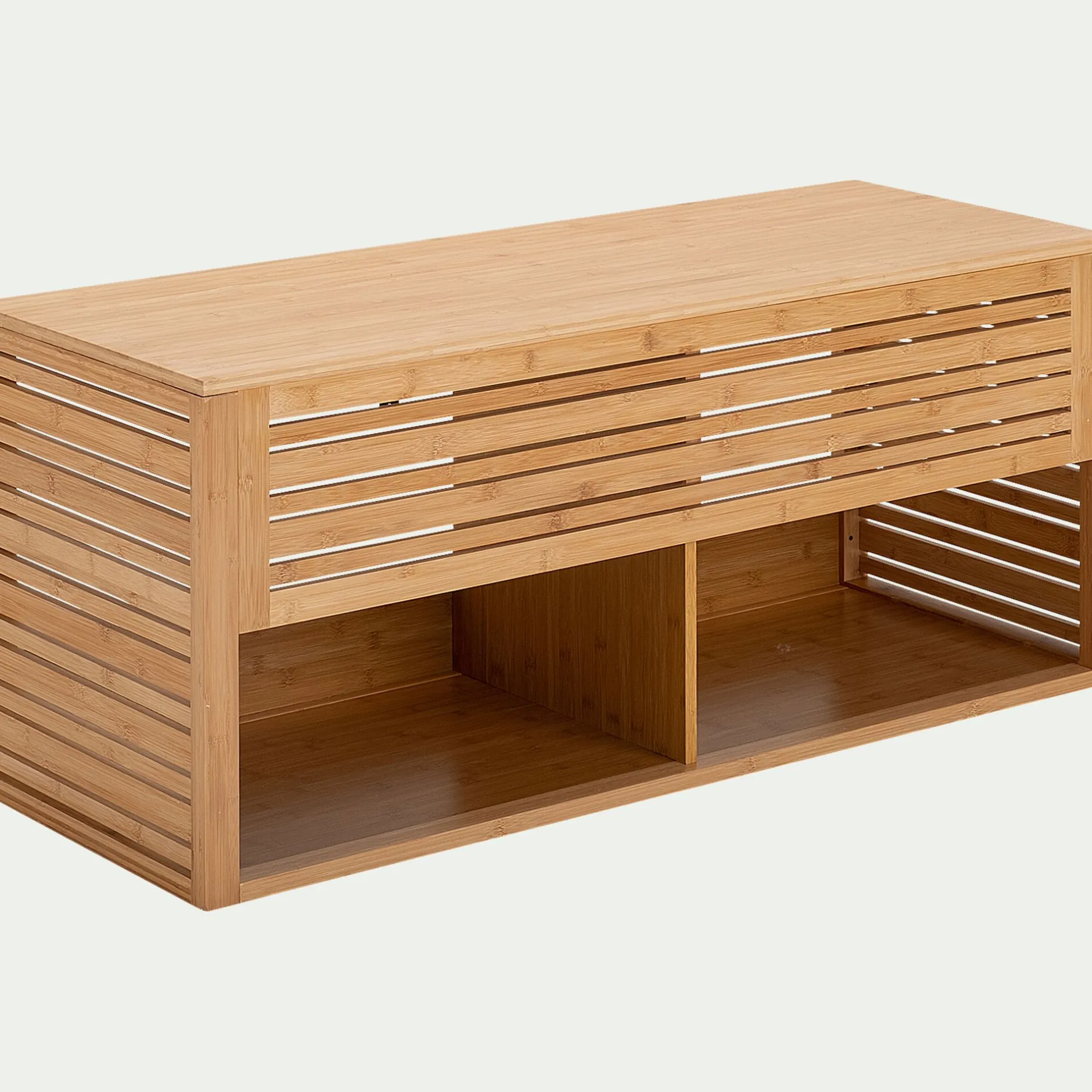 Meuble Sous Vasque*alinea Meuble double sous vasque murale en bambou - L120cm Bois clair