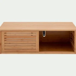 Meuble Sous Vasque*alinea Meuble sous vasque murale en bambou L95xl40xH30cm - Bois clair