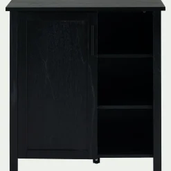 Meuble Sous Vasque*alinea Meuble sous-vasque simple et 1 porte en bois de cèdre - L80cm Noir