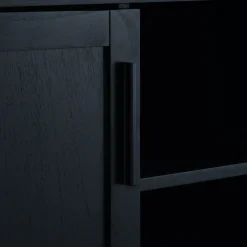 Meuble Sous Vasque*alinea Meuble sous-vasque simple et 1 porte en bois de cèdre - L80cm Noir