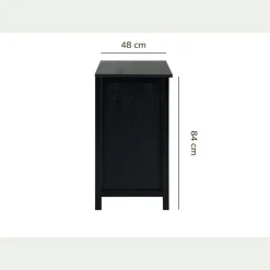 Meuble Sous Vasque*alinea Meuble sous-vasque simple et 1 porte en bois de cèdre - L80cm Noir