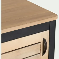 Meuble Sous Vasque*alinea Meuble sous-vasque simple 1 porte en acacia massif - L90cm Bois foncé