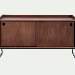 Meuble Tv*alinea Meuble TV 2 portes en bois L120xl40xH65cm - Bois foncé