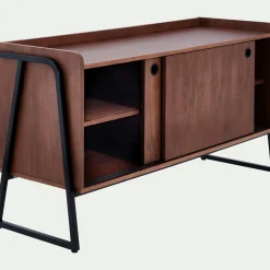 Meuble Tv*alinea Meuble TV 2 portes en bois L120xl40xH65cm - Bois foncé