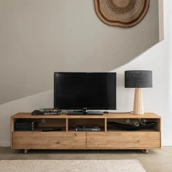 Meuble Tv*alinea Meuble TV en acacia L170cm - Bois clair