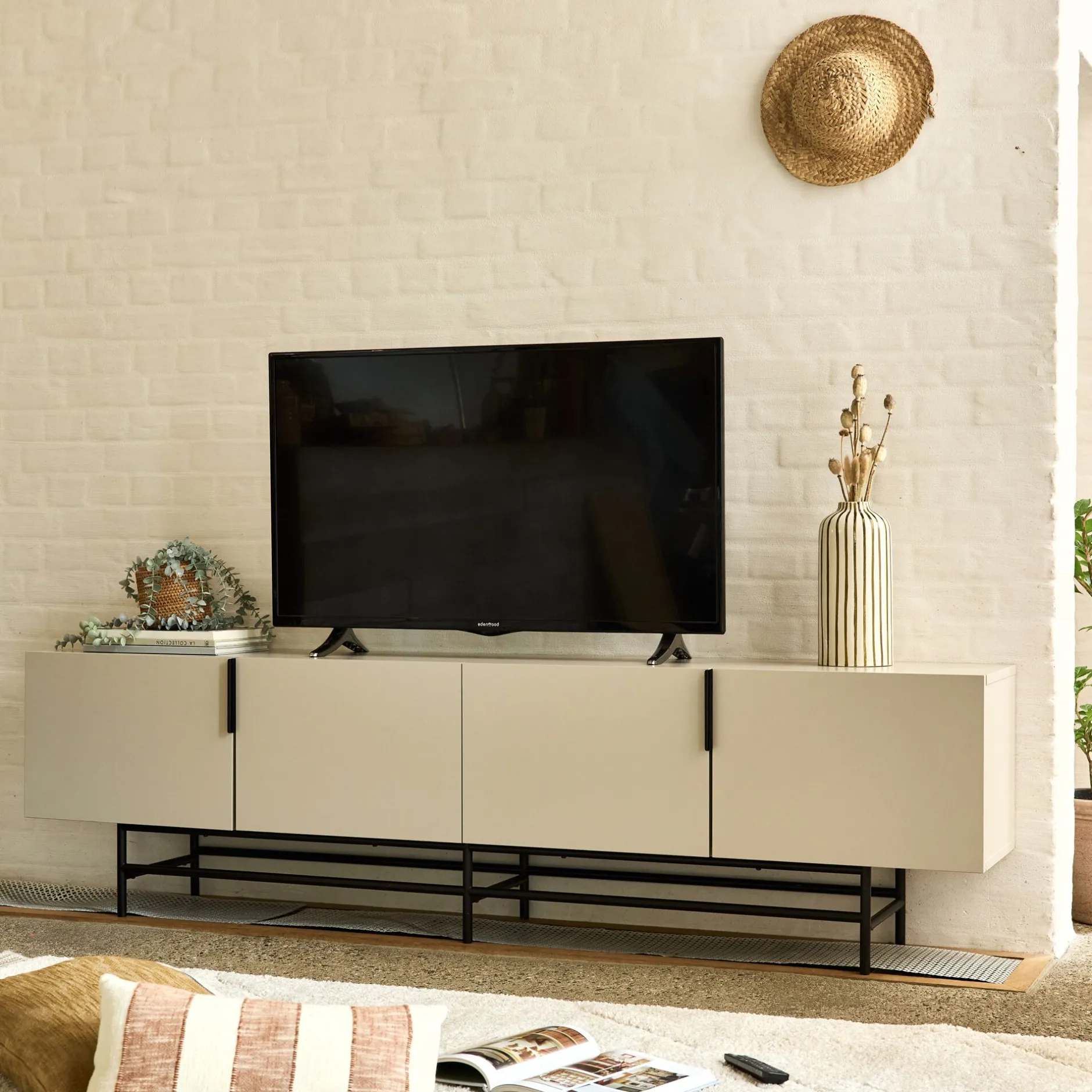 Meuble Tv*alinea Meuble TV en bois 4 portes - Beige