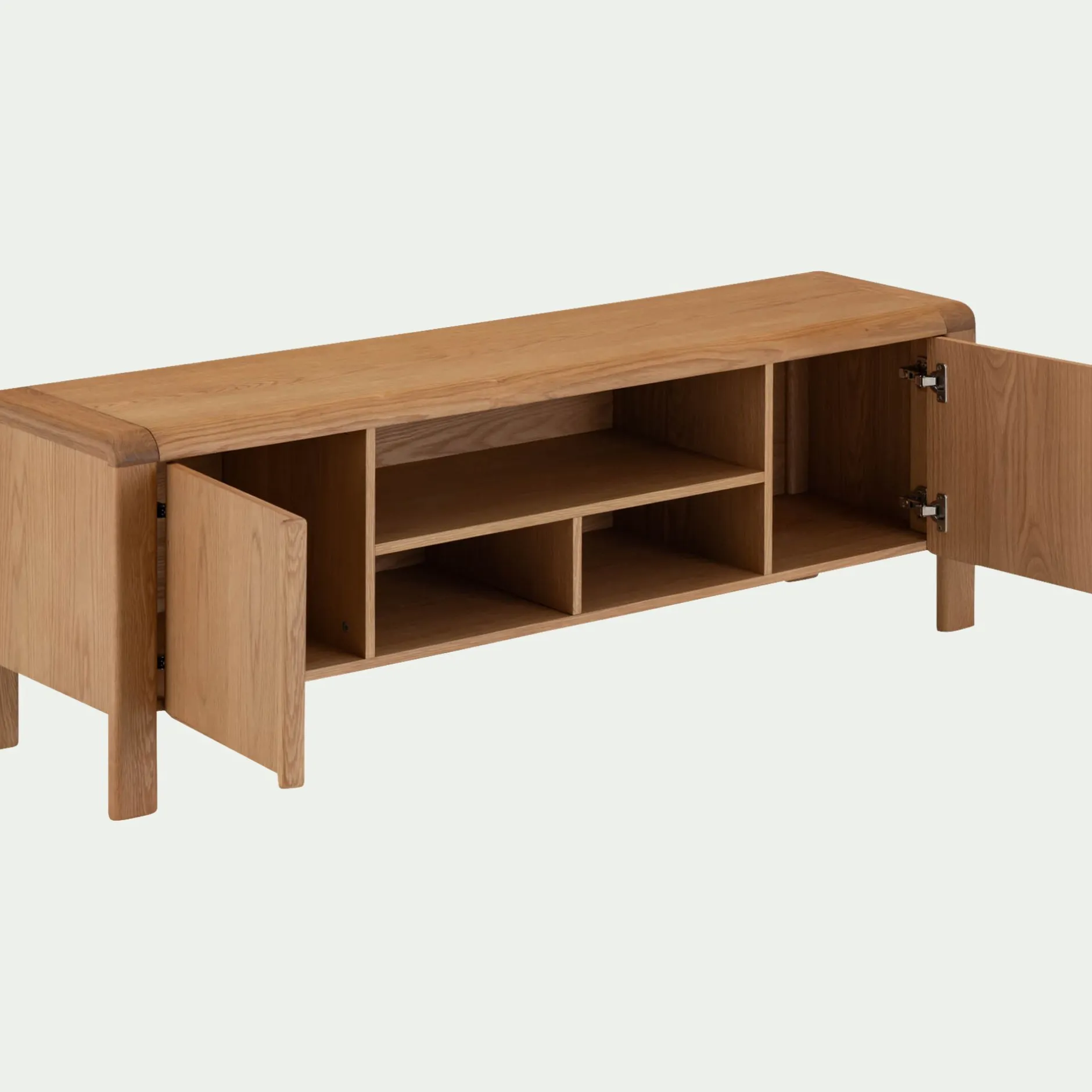 Meuble Tv*alinea Meuble TV en chêne massif 2 portes - Bois clair