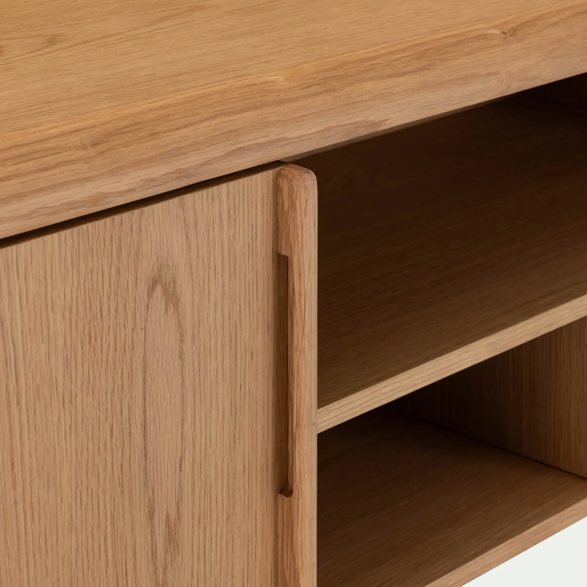 Meuble Tv*alinea Meuble TV en chêne massif 2 portes - Bois clair