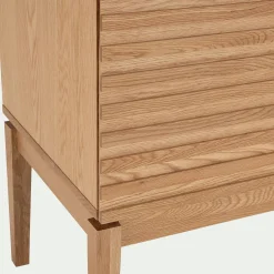 Meuble Tv*alinea Meuble TV plaqué chêne avec porte coulissante L176cm Bois clair