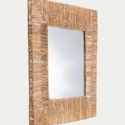 Miroir*alinea Miroir carré en jonc de mer - 76x76cm Naturel