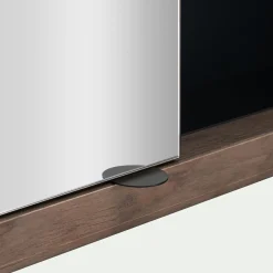 Miroir De Salle De Bain*alinea Miroir double avec rangement en pin placage eucalyptus L120xl42cm - Bois foncé