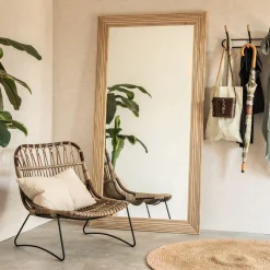 Miroir*alinea Miroir en bois de chêne strié 90x150cm - Naturel