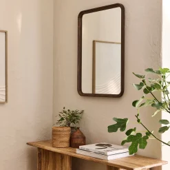 Miroir*alinea Miroir en bois de manguier 51x71cm - Bois foncé