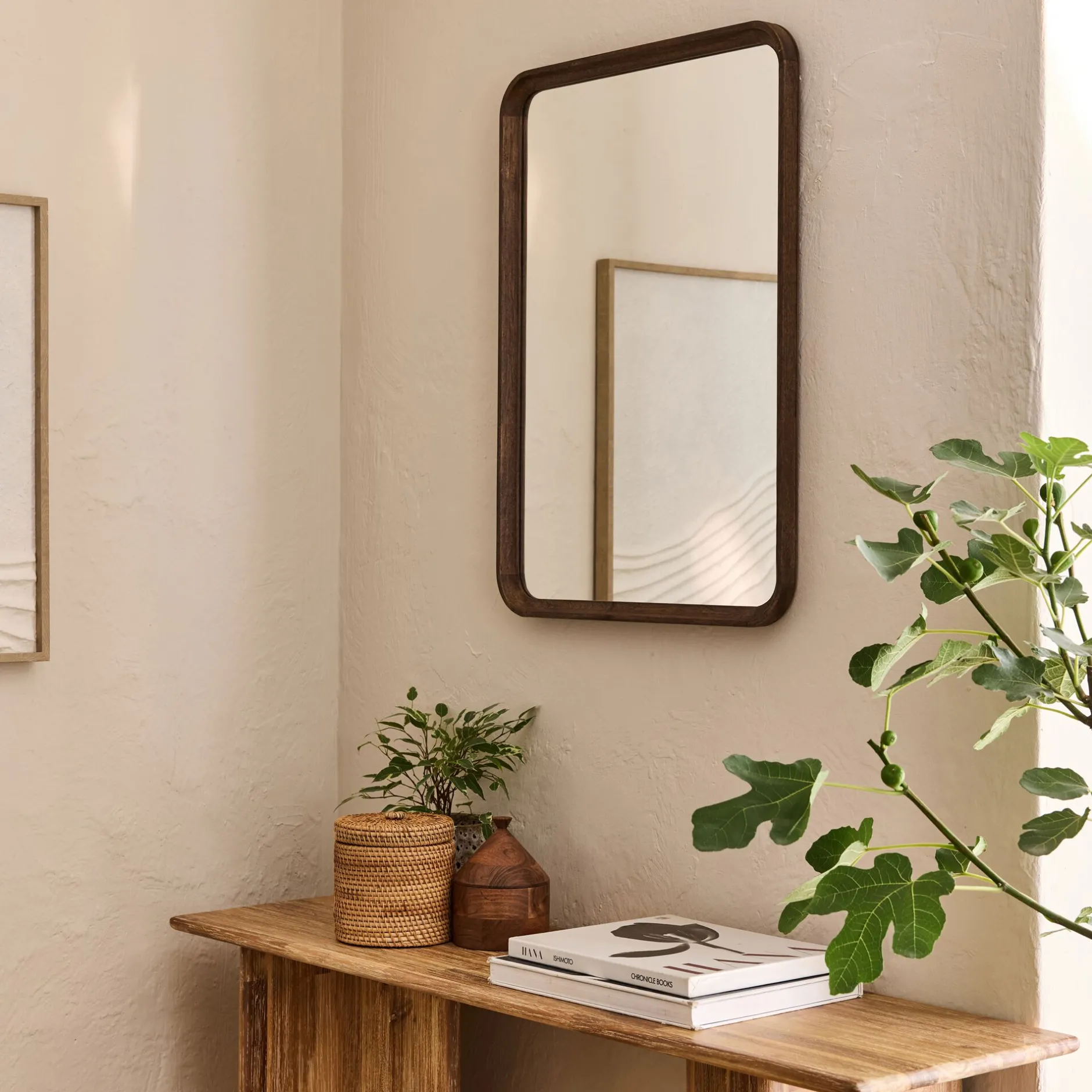 Miroir*alinea Miroir en bois de manguier 51x71cm - Bois foncé