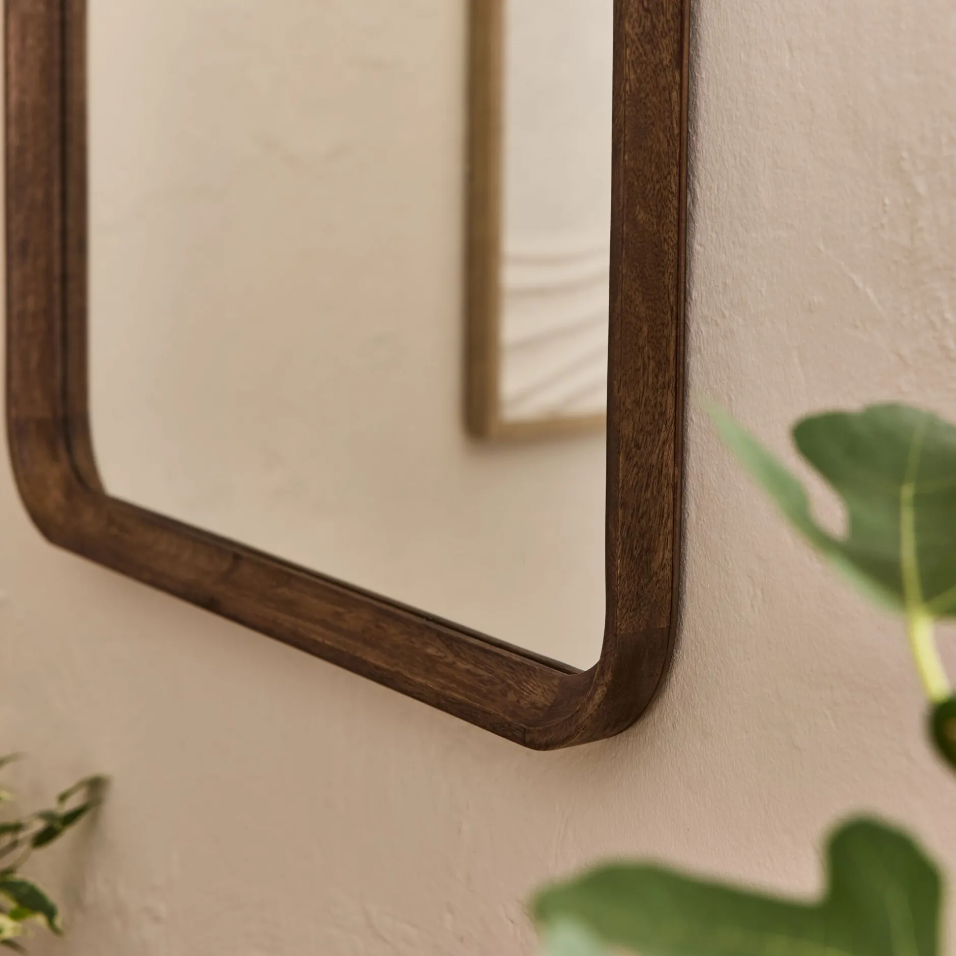 Miroir*alinea Miroir en bois de manguier 51x71cm - Bois foncé