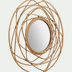 Miroir*alinea Miroir fleur circulaire en rotin D90cm - Naturel