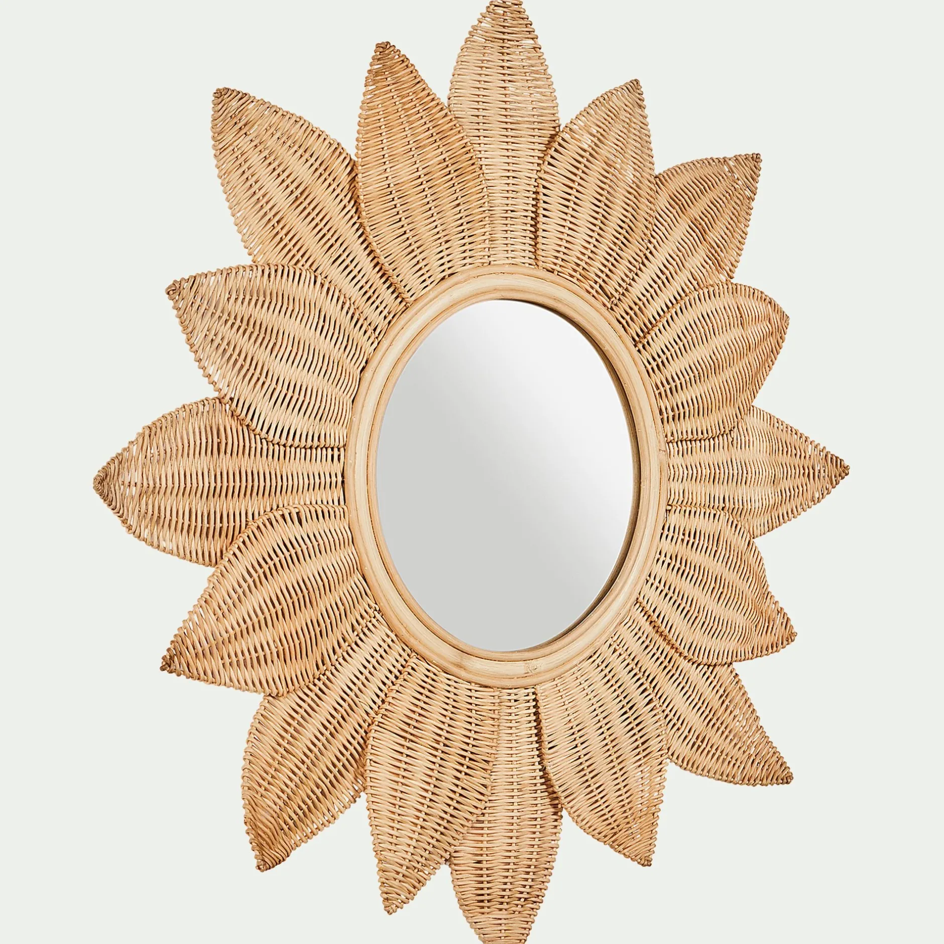 Matelas Enfant|Déco Murale*alinea Miroir fleur en rotin - d80cm Naturel