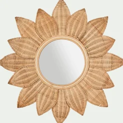 Matelas Enfant|Déco Murale*alinea Miroir fleur en rotin - d80cm Naturel