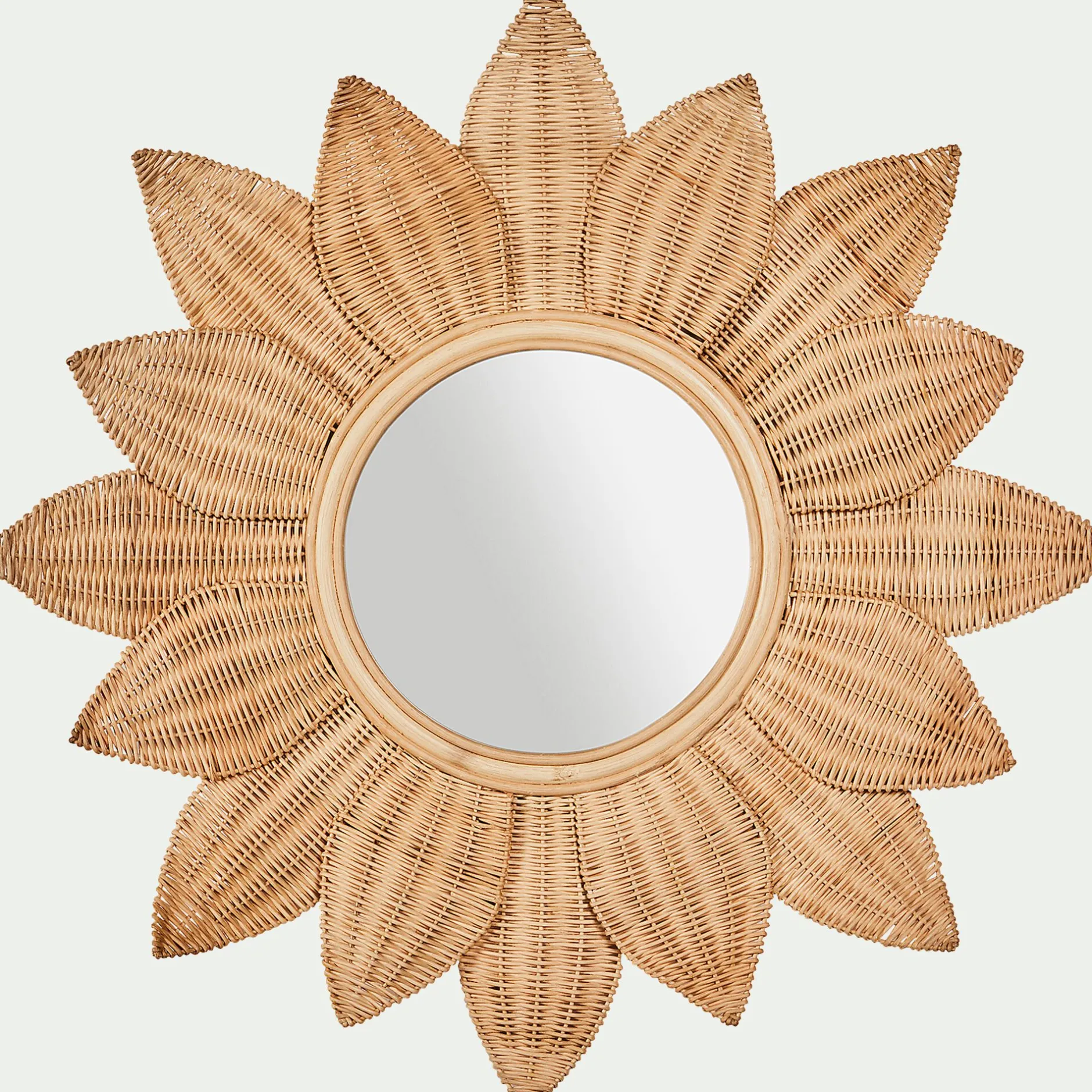 Matelas Enfant|Déco Murale*alinea Miroir fleur en rotin - d80cm Naturel