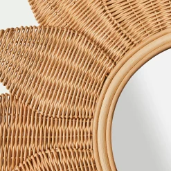Matelas Enfant|Déco Murale*alinea Miroir fleur en rotin - d80cm Naturel