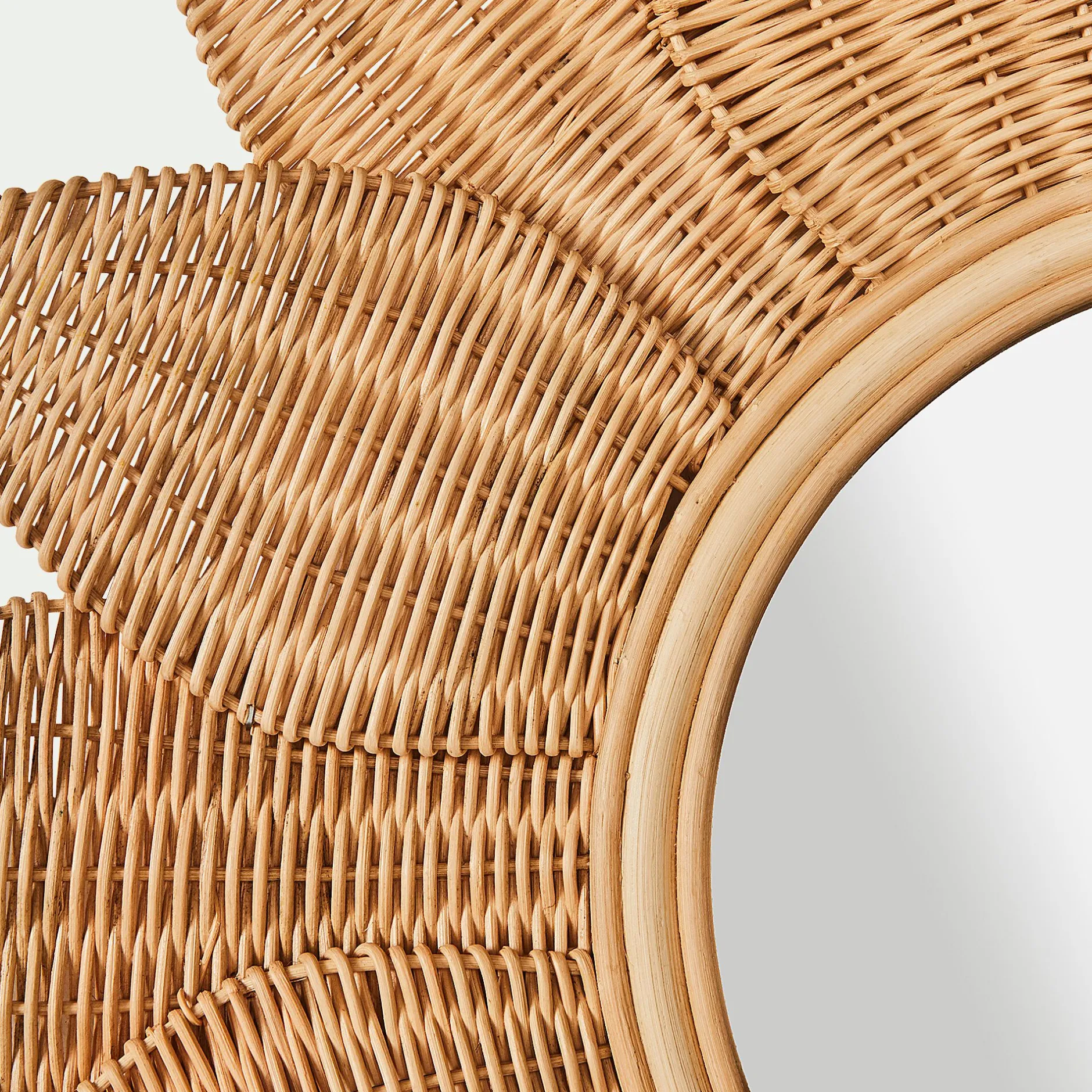 Matelas Enfant|Déco Murale*alinea Miroir fleur en rotin - d80cm Naturel