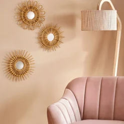 Matelas Enfant|Déco Murale*alinea Miroir fleur en rotin D35cm - Naturel