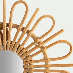 Matelas Enfant|Déco Murale*alinea Miroir fleur en rotin D35cm - Naturel