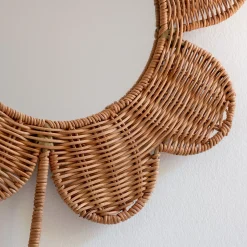 Matelas Enfant|Miroir*alinea Miroir forme trèfle en rotin H41cm - Naturel