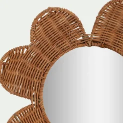Matelas Enfant|Miroir*alinea Miroir forme trèfle en rotin H41cm - Naturel