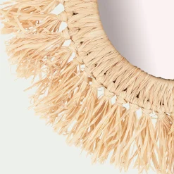 Miroir*alinea Miroir mural frange raphia D35cm - Naturel
