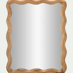 Miroir*alinea Miroir ondulé en bois de manguier 51x63cm - Bois clair