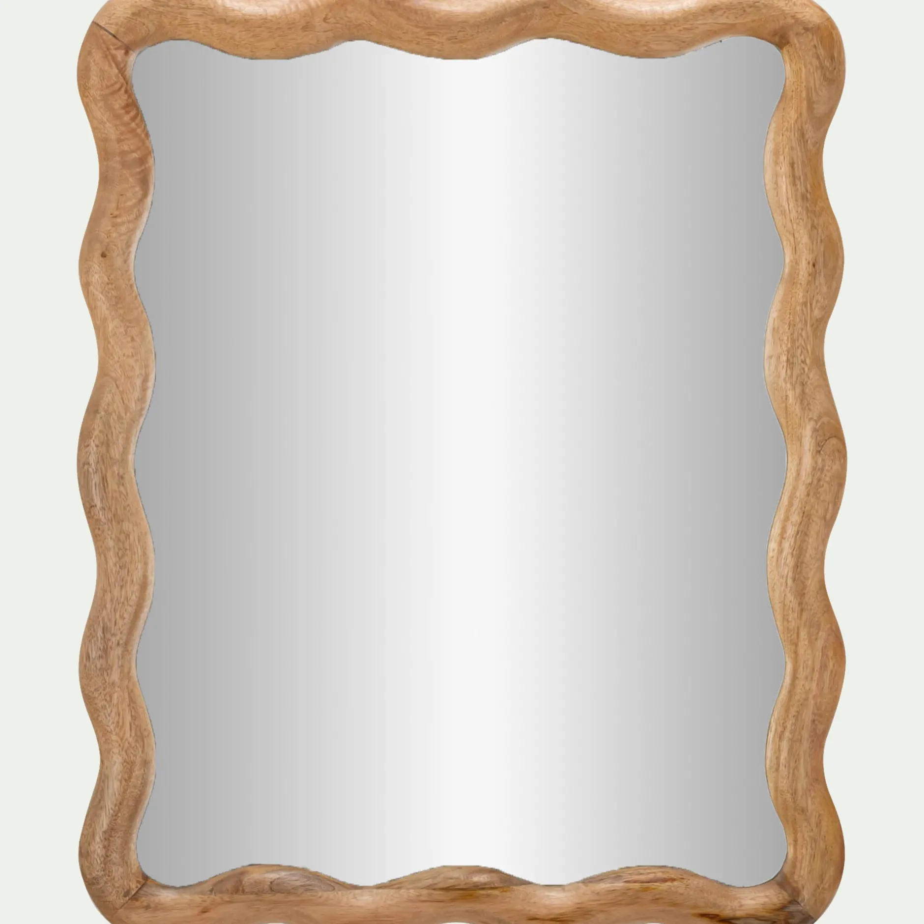 Miroir*alinea Miroir ondulé en bois de manguier 51x63cm - Bois clair
